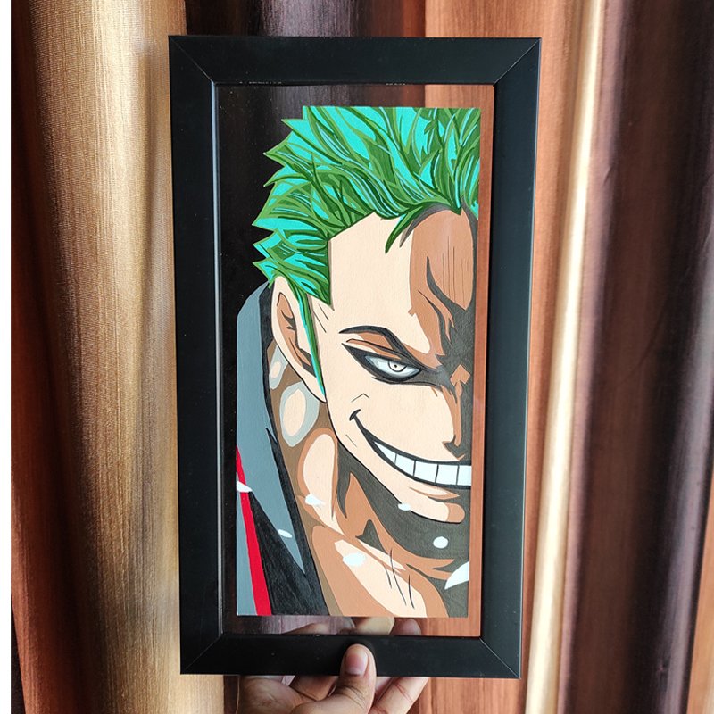 Buy Half Face Zoro Painting | One Piece Art | SmewIndia