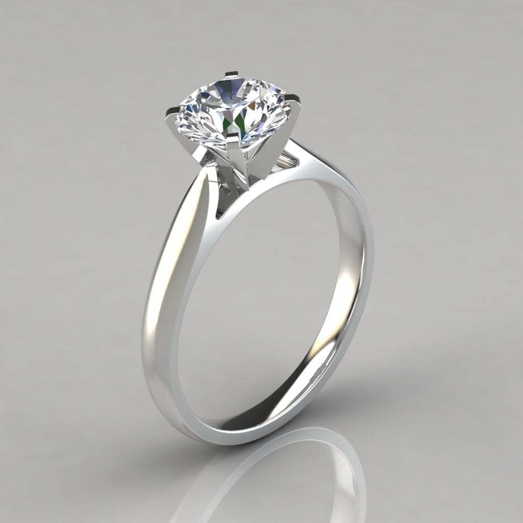 Petite Cathedral Solitaire Moissanite Engagement Ring | Forever Moissanite