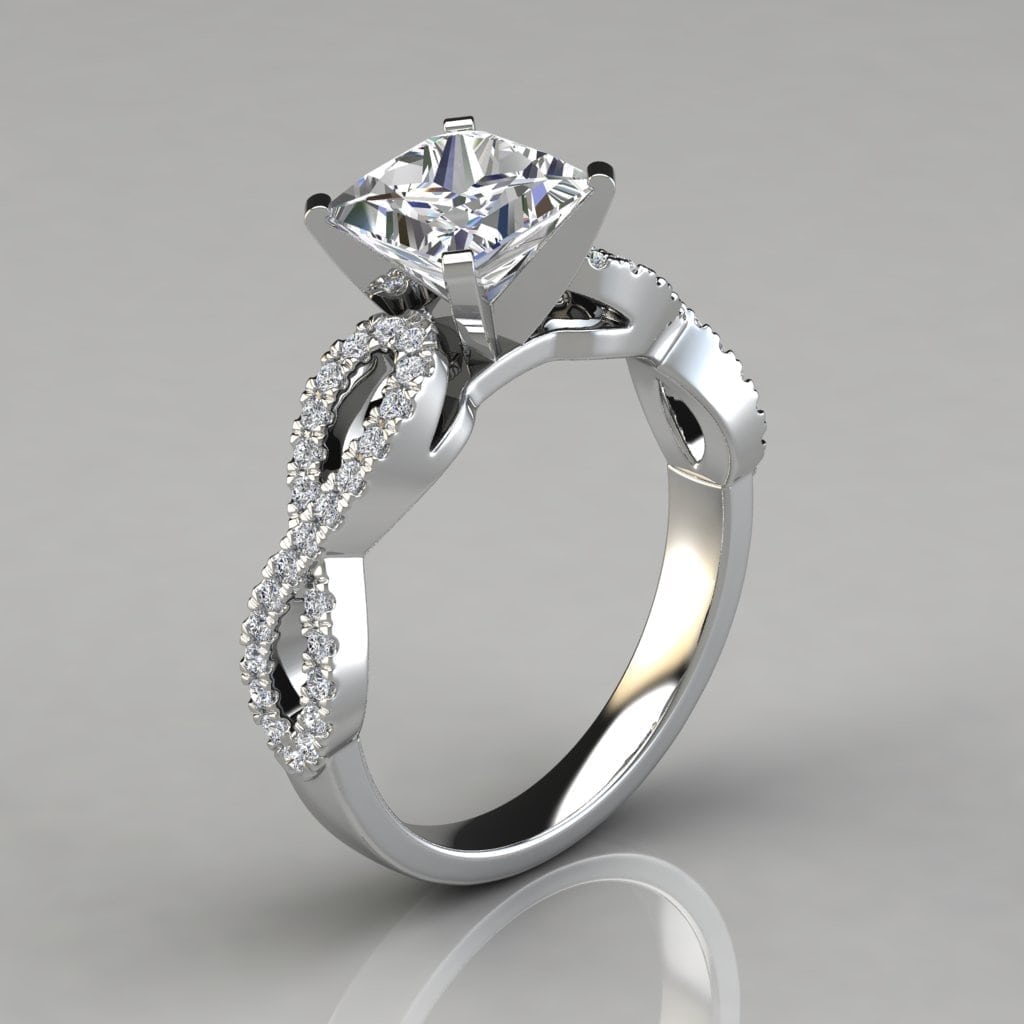 Princess Cut Infinity Engagement Ring | Forever Moissanite