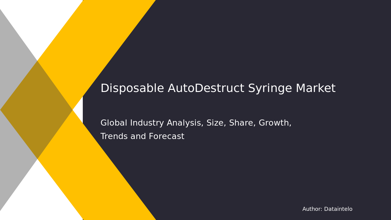 Disposable Auto-Destruct Syringe Market Research Report 2032