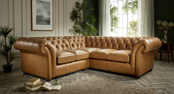 Creating an Elegant Library Lounge with a Corner Chesterfield Sofa