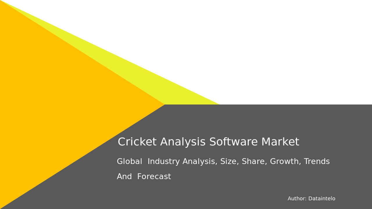 Cricket Analysis Software Market Report | Global Forecast From 2025 To 2033
