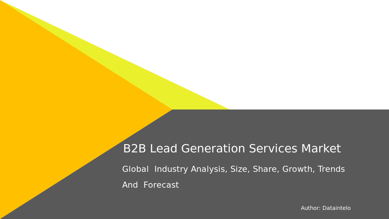 B2B Lead Generation Services Market Report | Global Forecast From 2025 To 2033