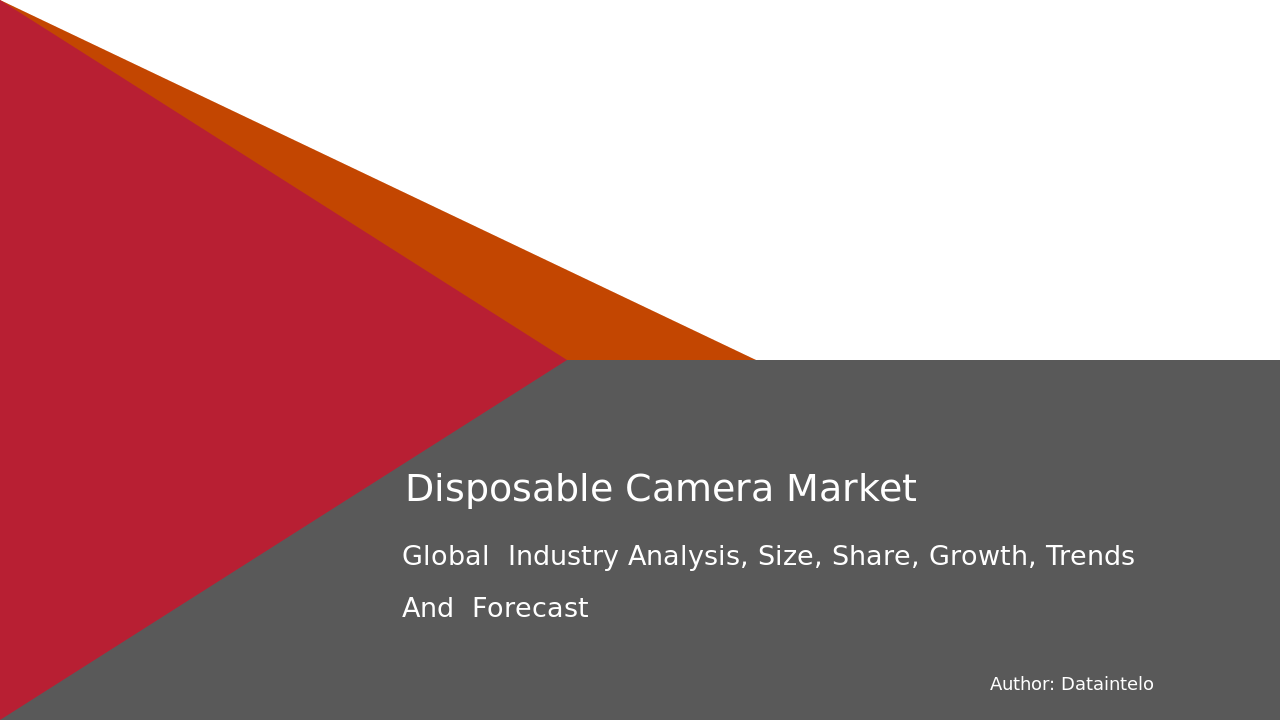 Disposable Camera Market Report | Global Forecast From 2025 To 2033