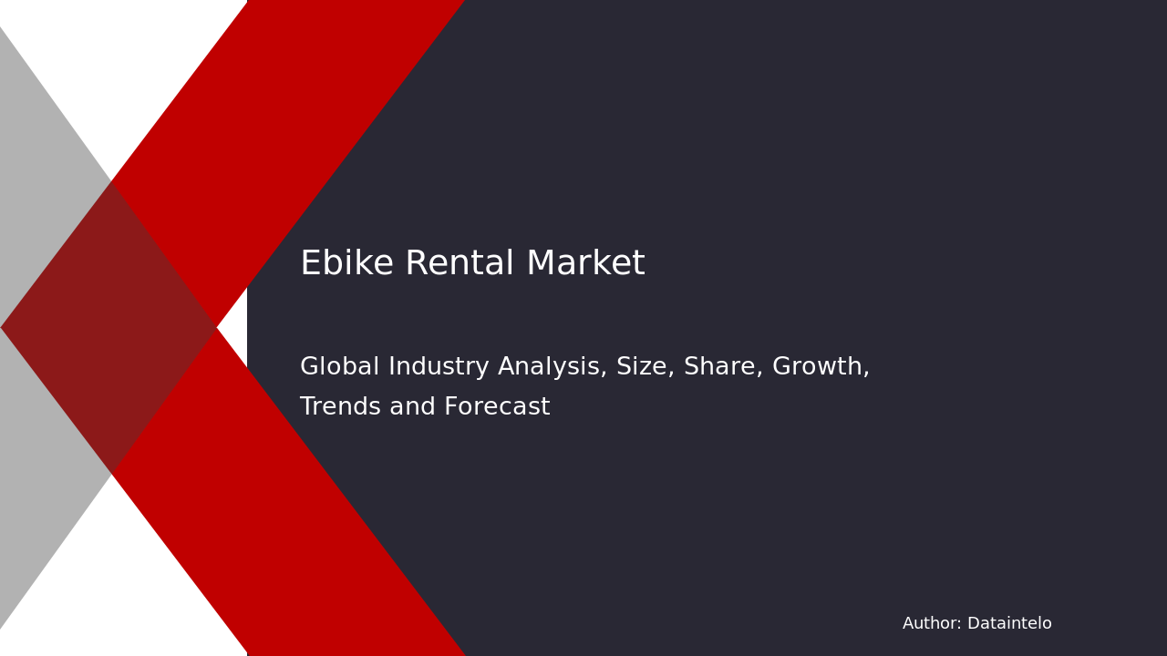 E-bike Rental Market Report | Global Forecast From 2025 To 2033