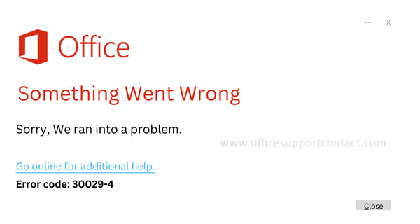 Error code 30029-44 with Office Installation in Windows