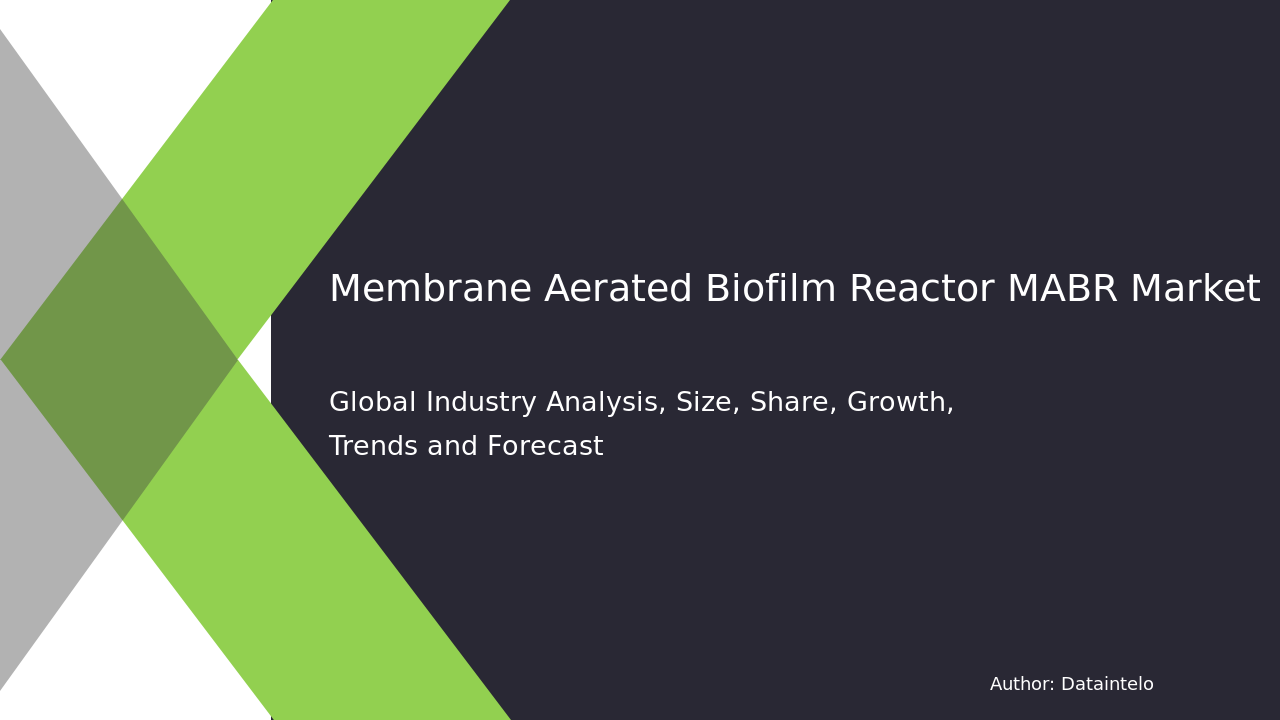 Membrane Aerated Biofilm Reactor (MABR) Market Report | Global Forecast From 2025 To 2033