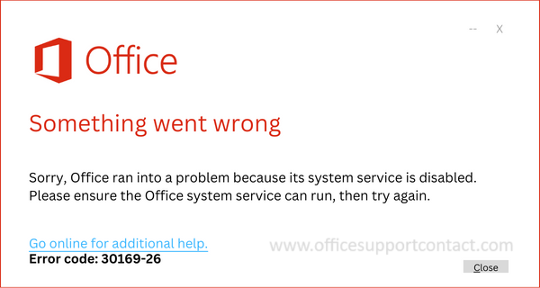 Error code 30169-26 in Microsoft Office 365/2021/2019 installation