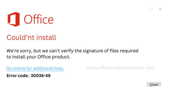 How to solve - Microsoft office 2019 & 2021 Error code 30038-49