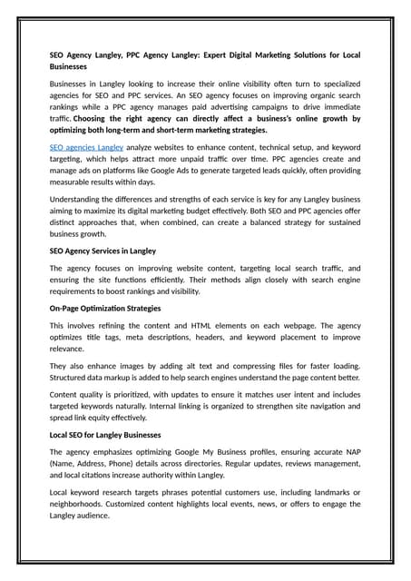 SEO Agency Langley, PPC Agency Langley Expert Digital Marketing Solutions for Local Businesses.docx