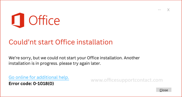 Steps to get - Office 365/2021/2019 Error code 0-1018(0)