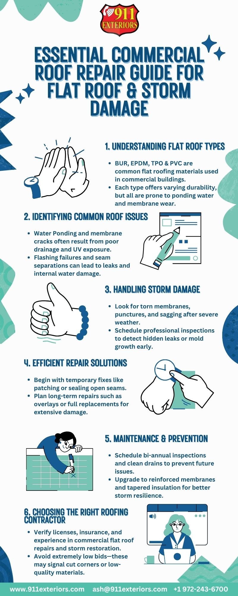 Essential Commercial Roof Repair Guide for Flat Roof & Storm Damage - 911 Exteriors Roofing and Construction - Medium