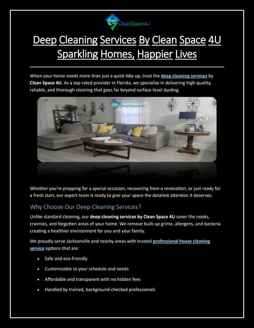 Deep Cleaning Services By Clean Space 4U .pdf