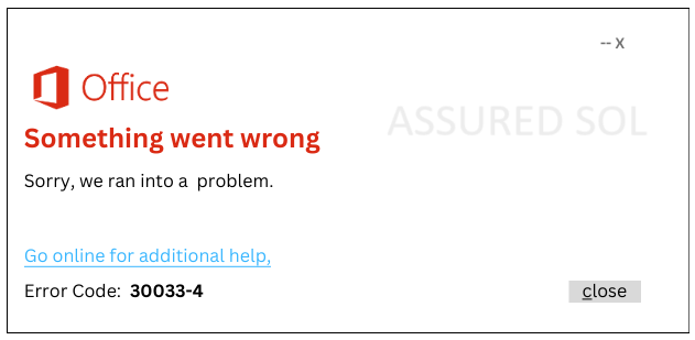 How to fix Microsoft Office Error Code 30033-44