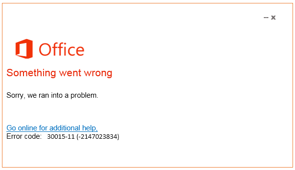 Error code 30015-27 in Microsoft office 365/2021/2019