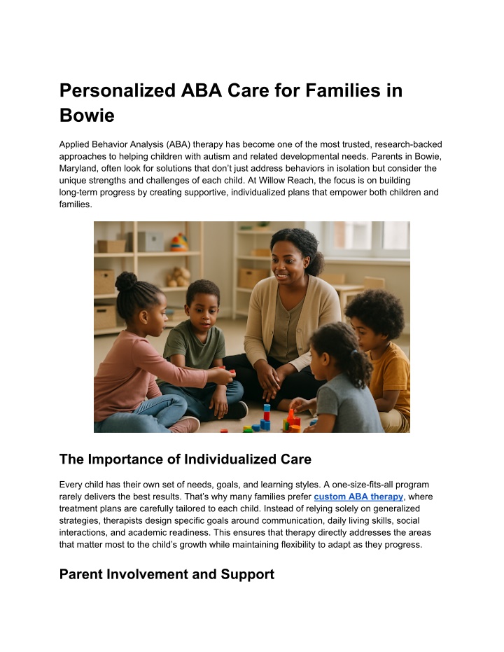 PPT - Personalized ABA Care for Families in Bowie PowerPoint Presentation - ID:14554509