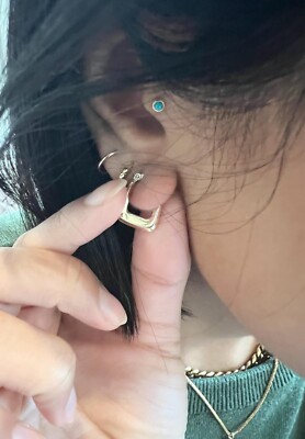 10K Yellow Gold Squared Hoop Earring -15mm Womens Earrings -Mini Huggie Earrings | eBay\u003C/title>