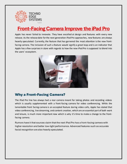How Will a Front-Facing Camera Improve the iPad Pro Experience? | PDF