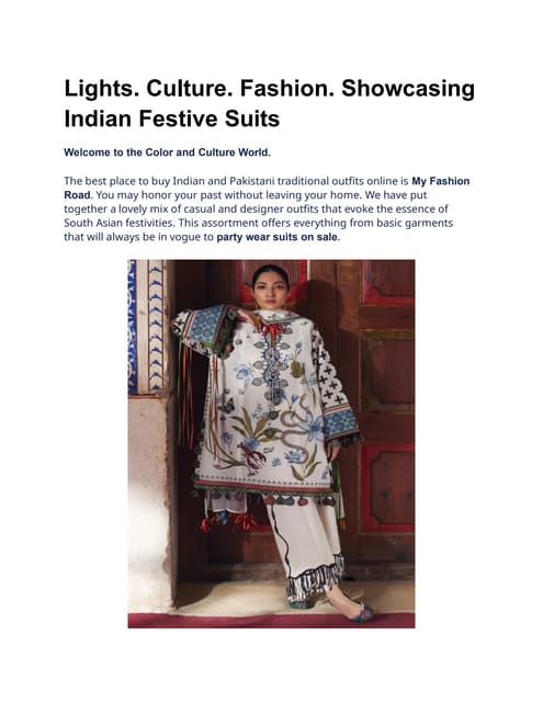 Lights. Culture. Fashion. Showcasing Indian Festive Suits