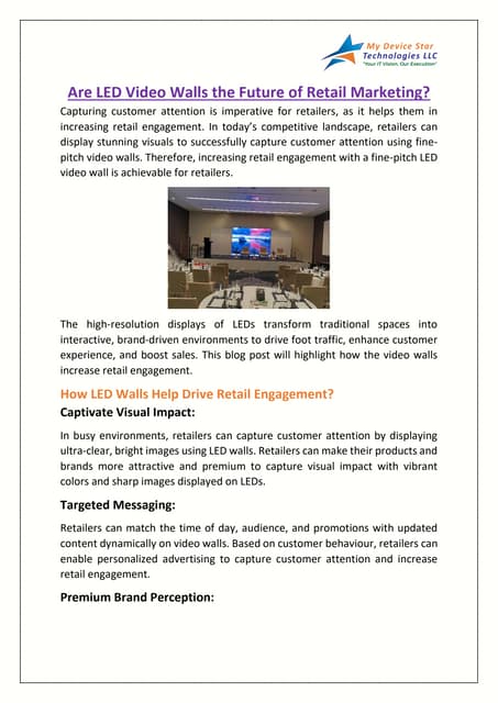 Are LED Video Walls the Future of Retail Marketing? | PDF