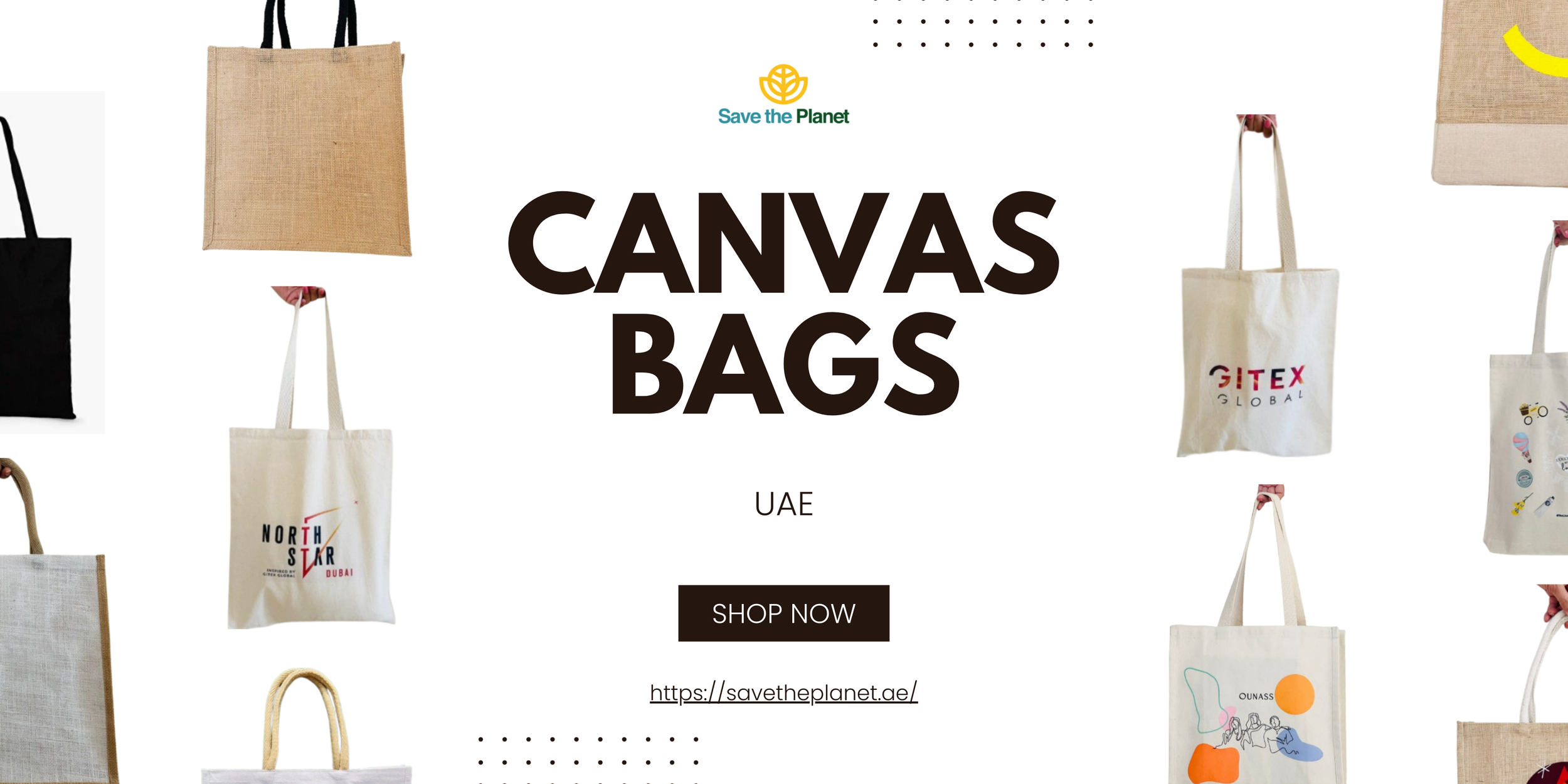 Save The Planet - Eco-Friendly Personalized Canvas Tote Bags