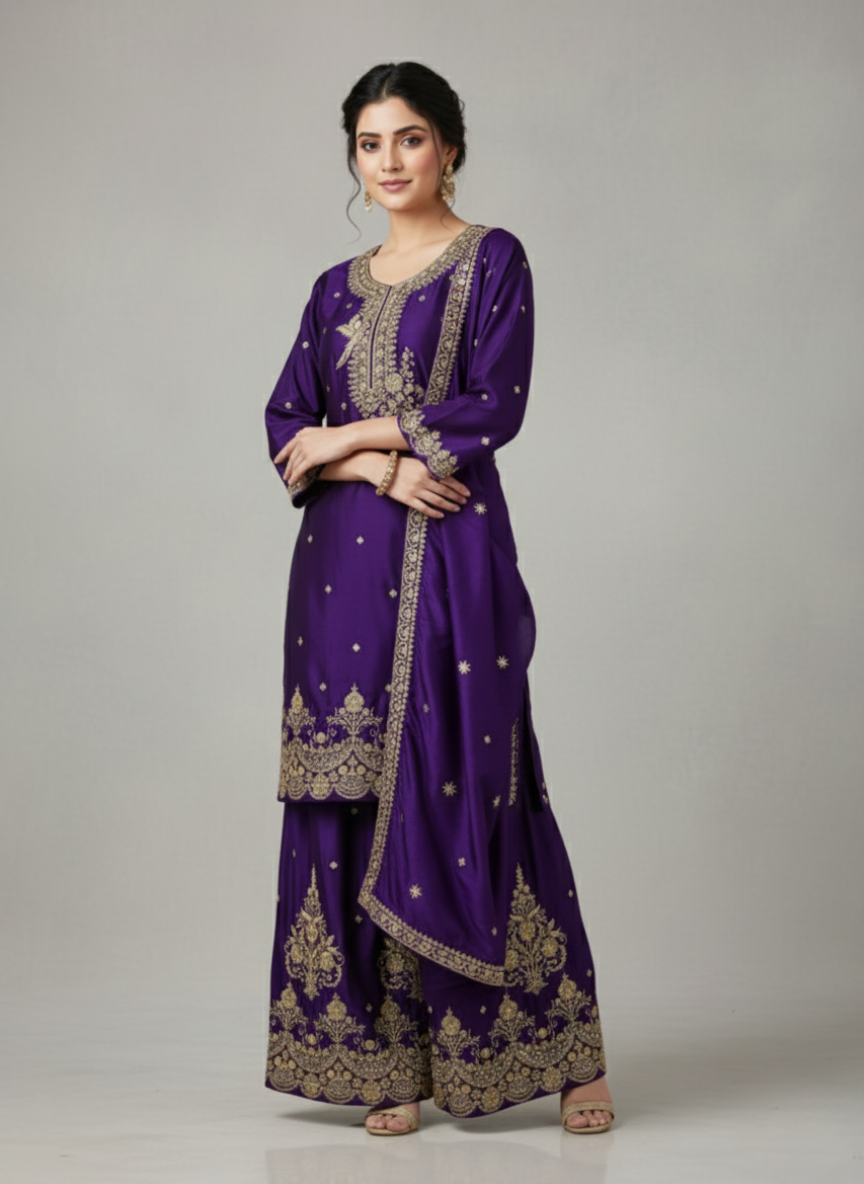 Buy Festive Kurta Sharara Dupatta Set Online - K & P Fashion