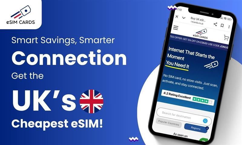 Buy Prepaid eSIM Online for UK Travel & Get Unlimited Data - UK Europe eSIM cards