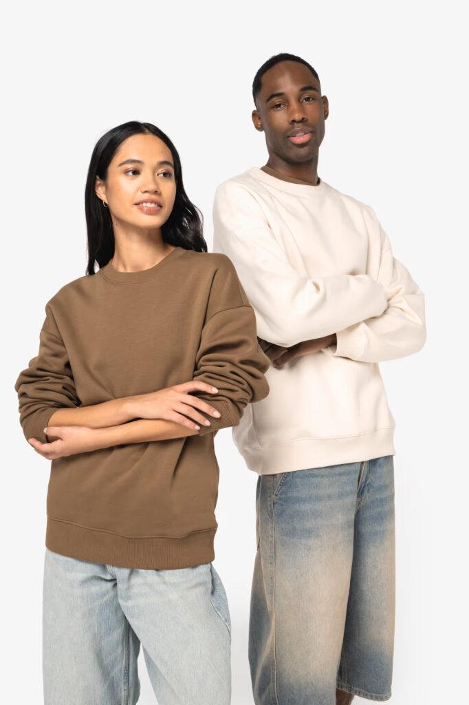Ecological oversized unisex crew neck sweater