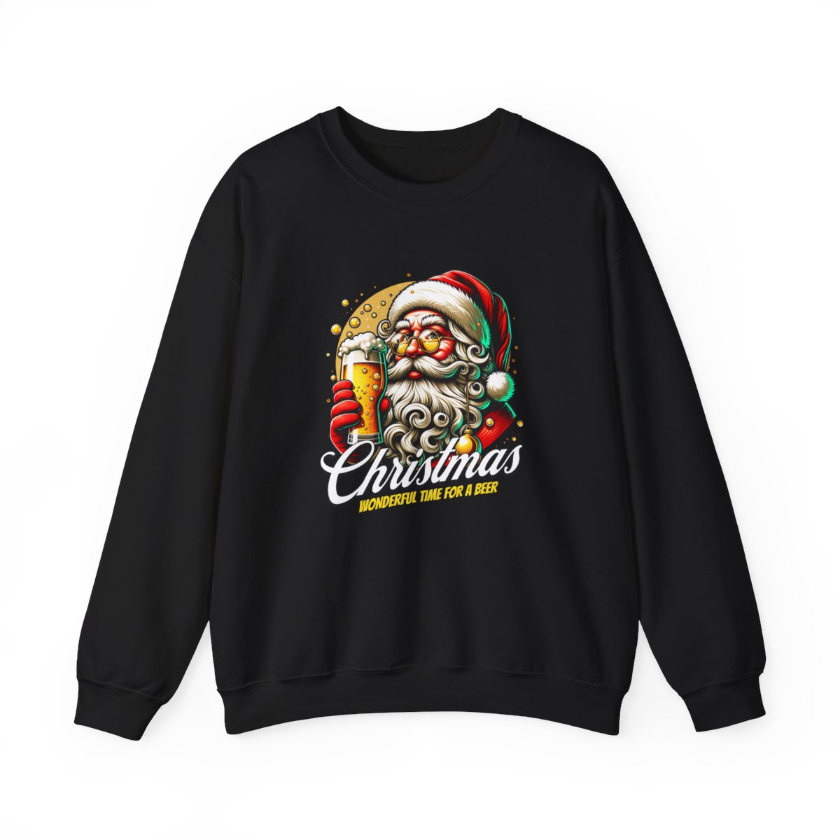 Christmas Beer Santa Crewneck Sweatshirt for Holiday Cheer - $29.99 - Canvastique