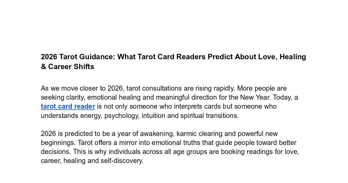 2026 Tarot Guidance_ What Tarot Card Readers Predict About Love, Healing & Career Shifts.pdf | DocHub