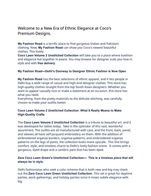 Welcome to a New Era of Ethnic Elegance at Coco's Premium Designs.